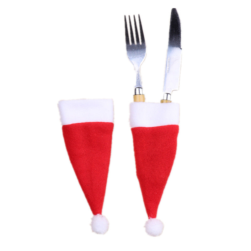 Wholesale Christmas Red Wine Bottle Pulling Fleece Cover Cap